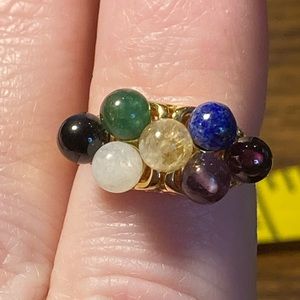 Multiple Gemstone Ring Sz 7